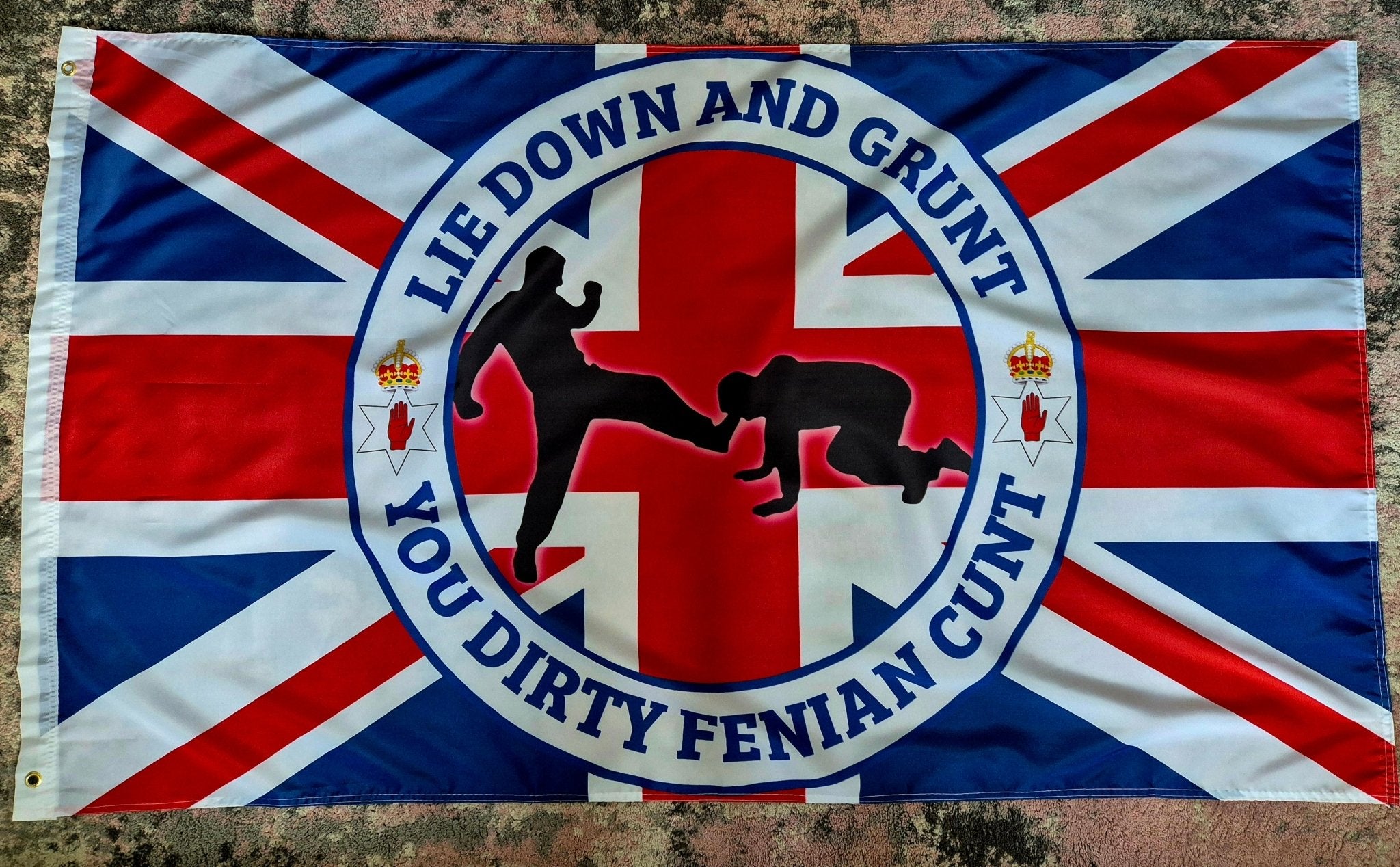 Lie Down And Grunt Flag - Everything Ulster