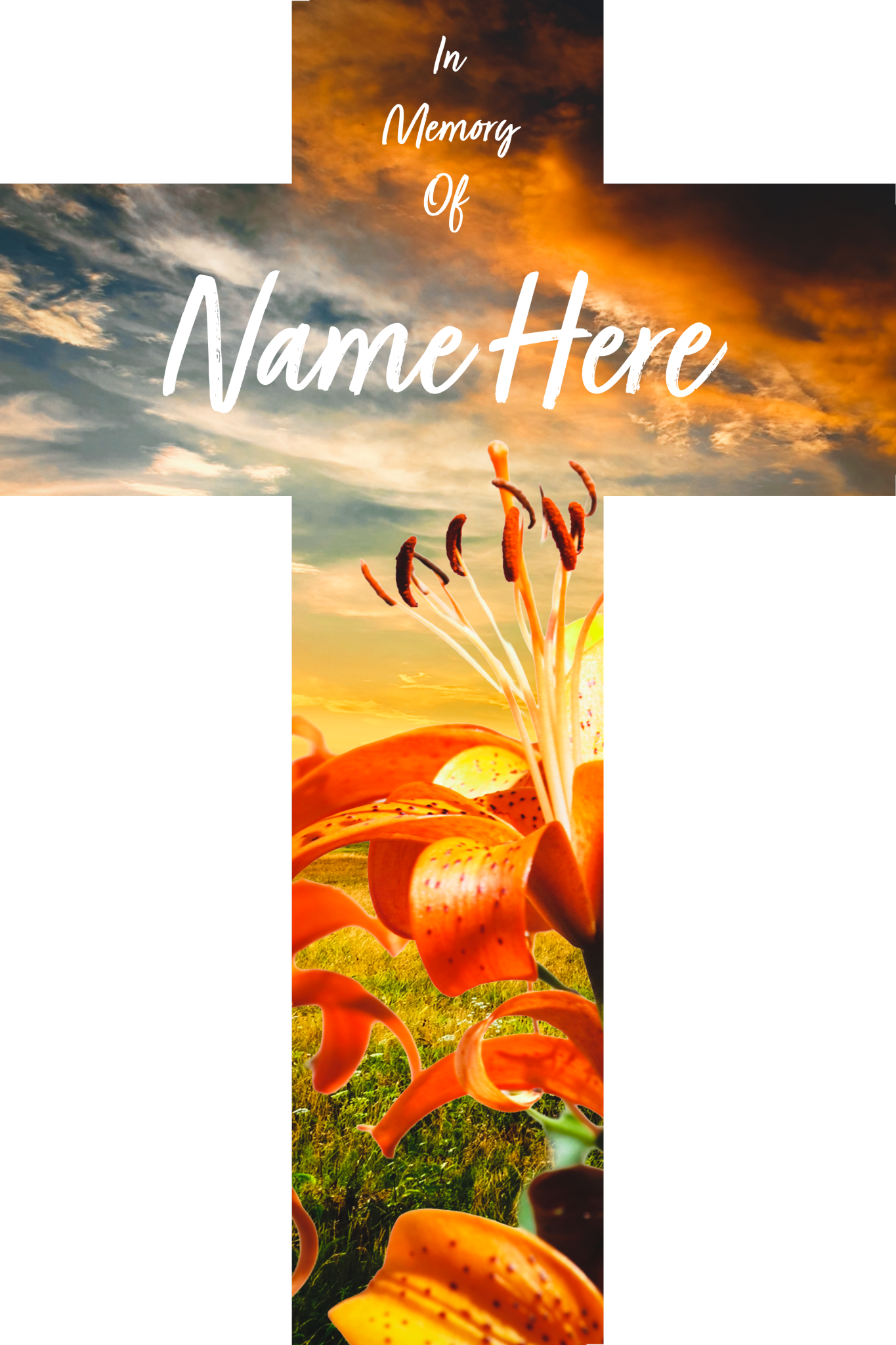 Personalised Orange Lilly Grave Marker - Everything Ulster