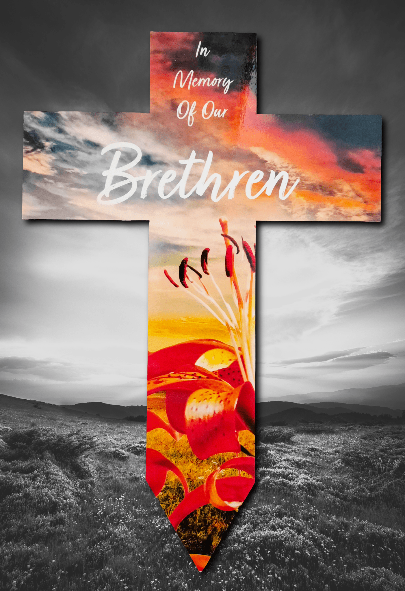 Personalised Orange Lilly Grave Marker - Everything Ulster