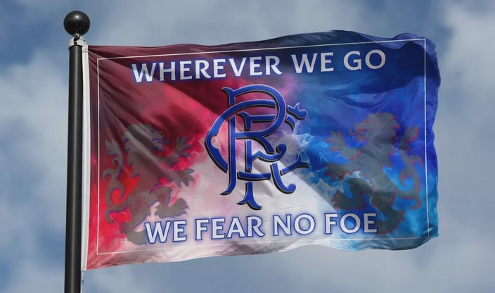 Rangers FC Wherever We Go We Fear No Foe Flag